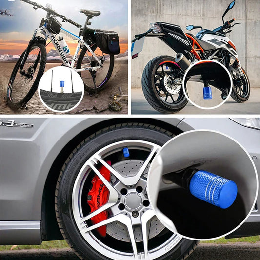🚗 Kit com 4 Tampas de Válvula para Pneus em Alumínio – Proteção e Estilo para Seu Veículo