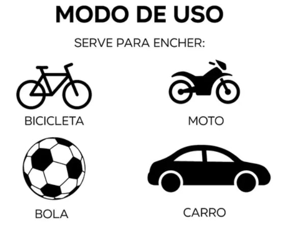 🚲🚗 Bomba de Ar Portátil com Pedal e Mangueira de 50cm