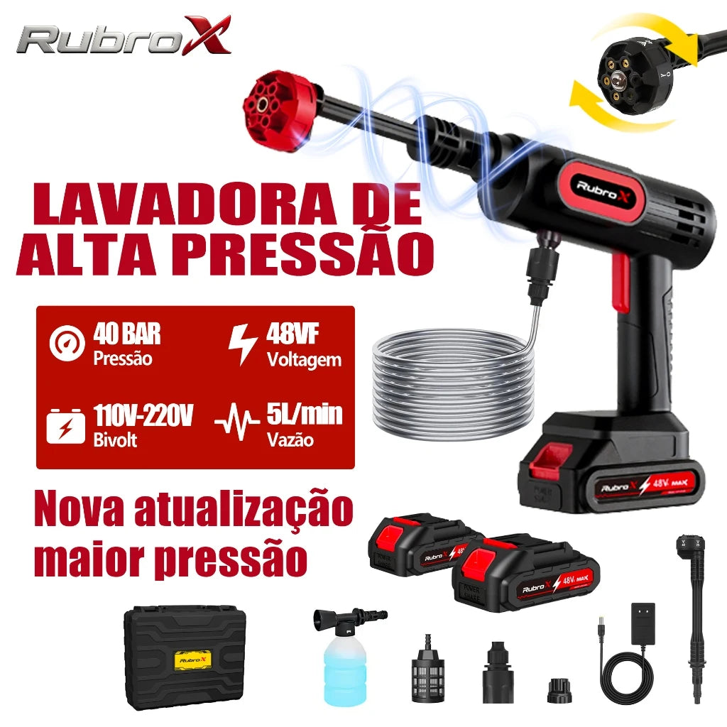 🚿 Lavadora de Alta Pressão Portátil RubroX Sem Fio