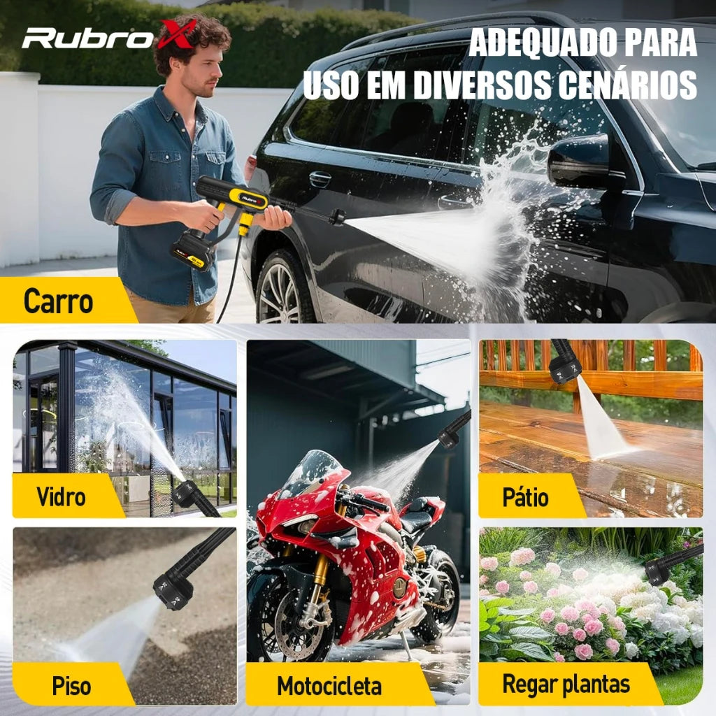 🚿 Lavadora de Alta Pressão Portátil RubroX Sem Fio