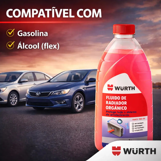 Fluido para Radiador Orgânico Rosa 1L Pronto para Uso Wurth