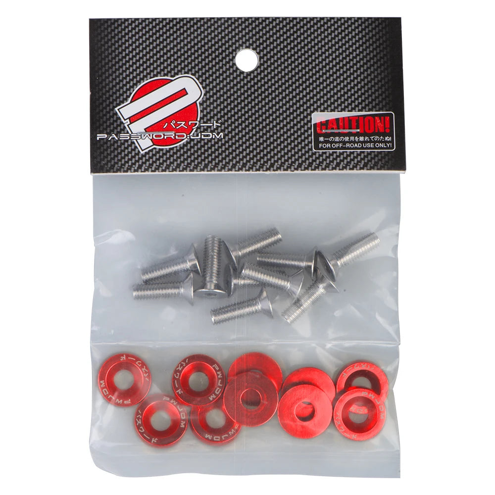 🔩🏁 Kit 10 Arruelas JDM M6 + Parafusos para Placa e Personalização