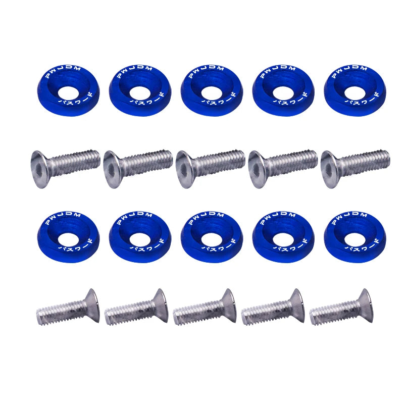 🔩🏁 Kit 10 Arruelas JDM M6 + Parafusos para Placa e Personalização