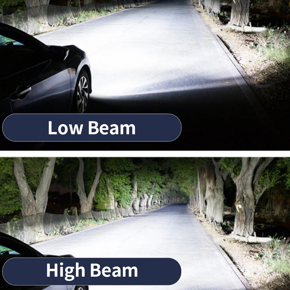 Farol de LED automotivo Heyword 22000lm 160W com chip CSP 1860, temperaturas de cor 3000k/4300k/6000k/8000k, compatível com lâmpadas H4, H7 e H1 (padrão 9005).