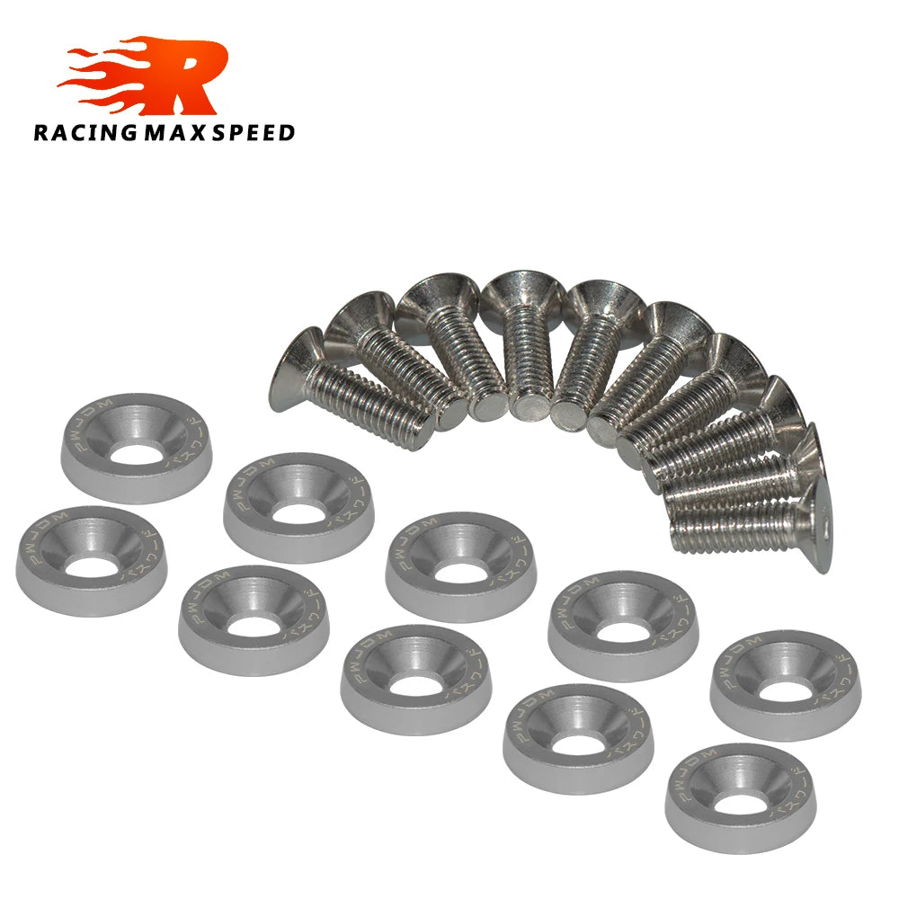 🔩🏁 Kit 10 Arruelas JDM M6 + Parafusos para Placa e Personalização
