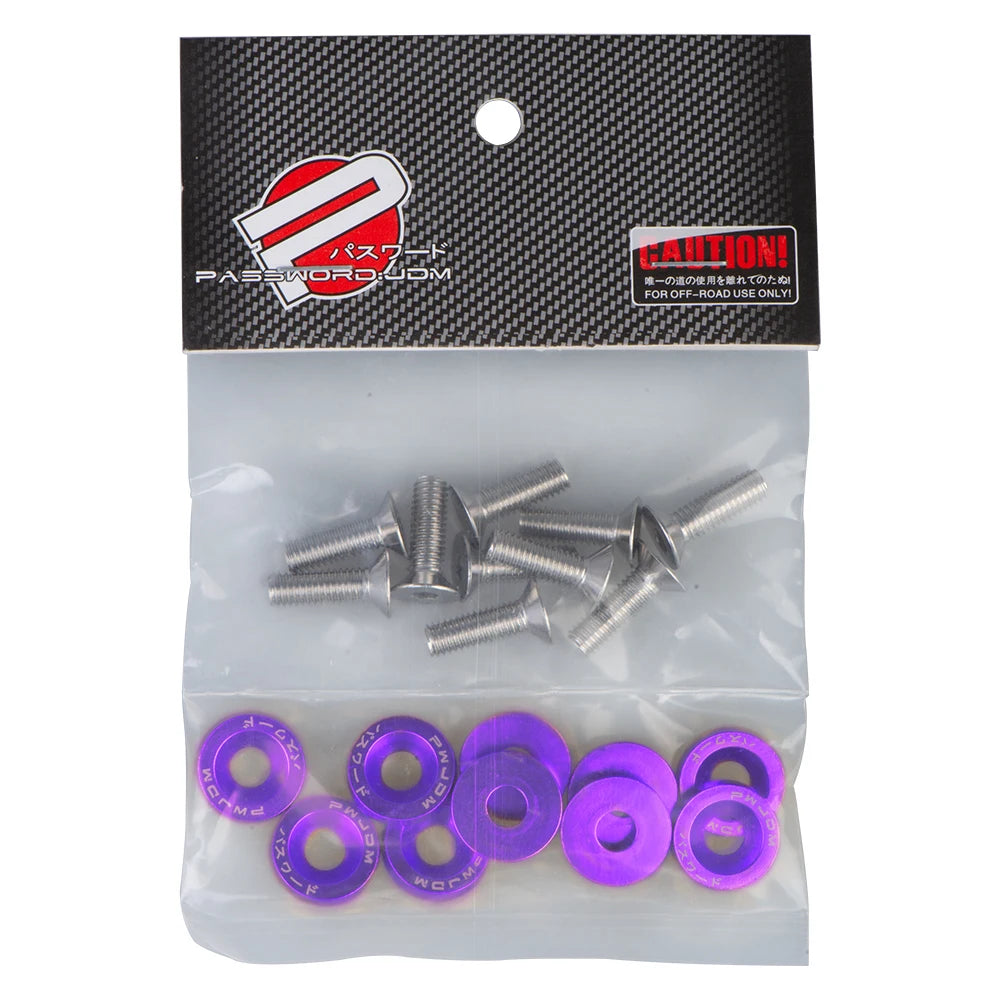 🔩🏁 Kit 10 Arruelas JDM M6 + Parafusos para Placa e Personalização