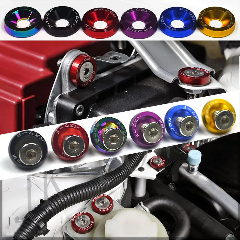 🔩🏁 Kit 10 Arruelas JDM M6 + Parafusos para Placa e Personalização
