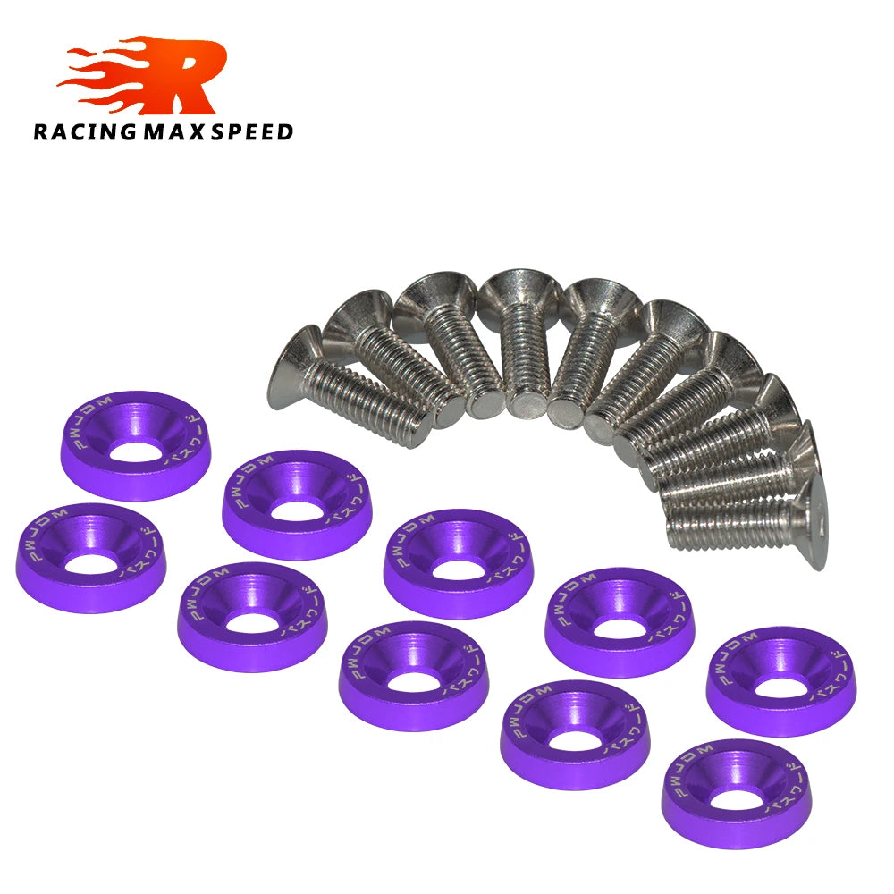🔩🏁 Kit 10 Arruelas JDM M6 + Parafusos para Placa e Personalização