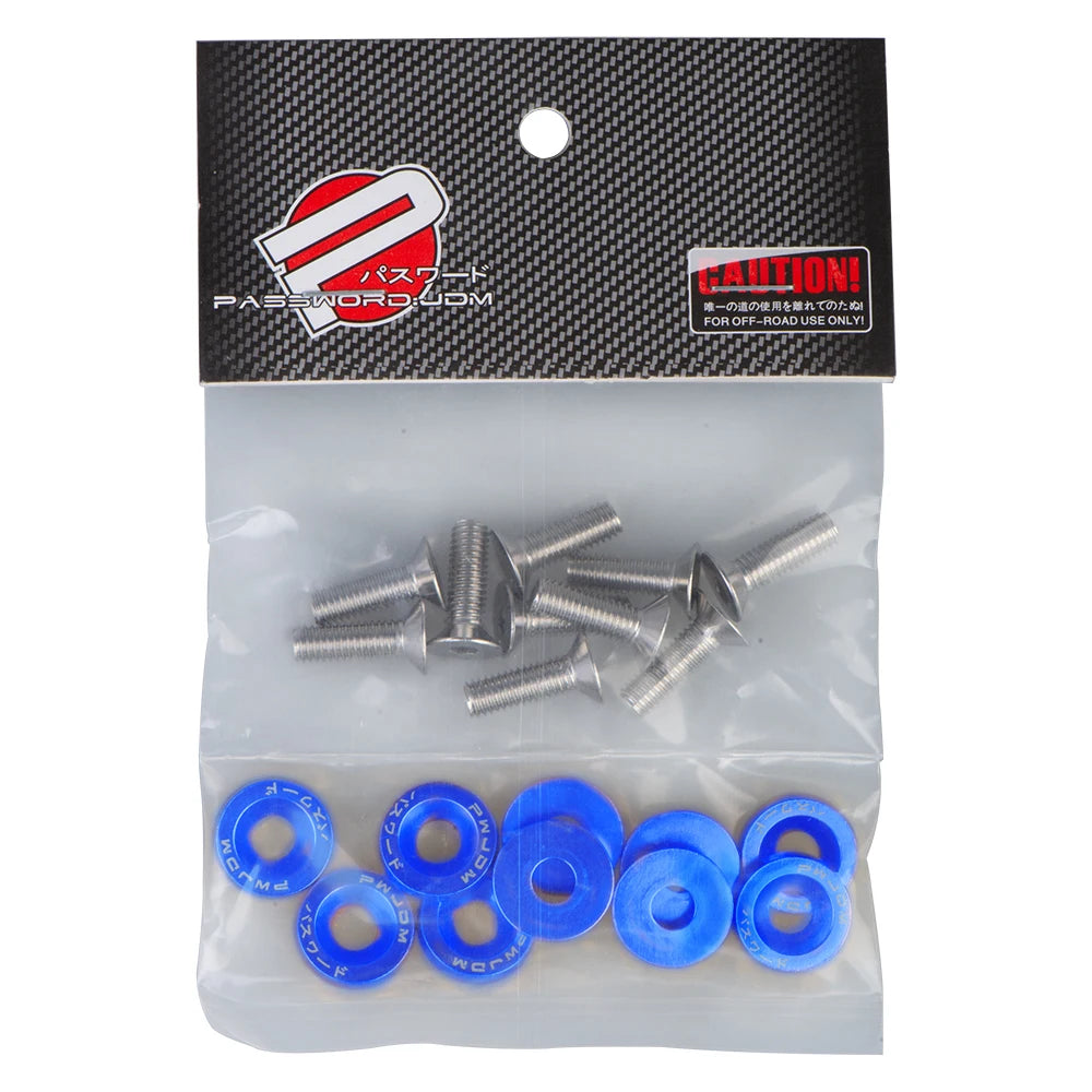 🔩🏁 Kit 10 Arruelas JDM M6 + Parafusos para Placa e Personalização