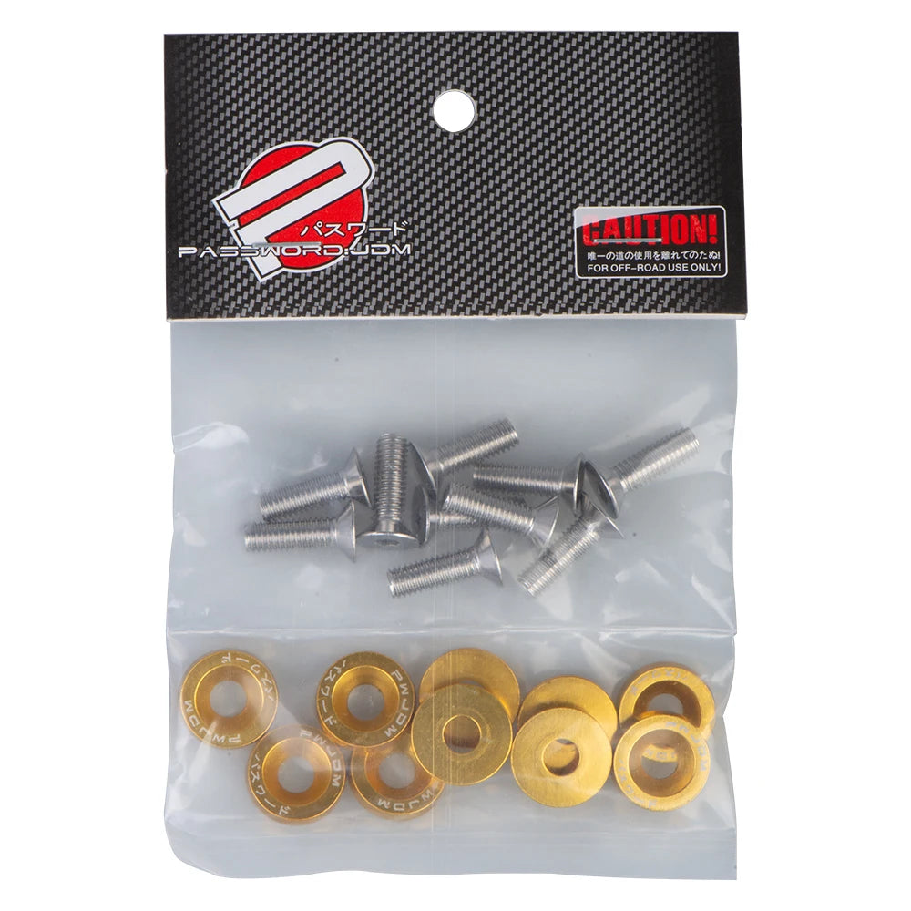 🔩🏁 Kit 10 Arruelas JDM M6 + Parafusos para Placa e Personalização