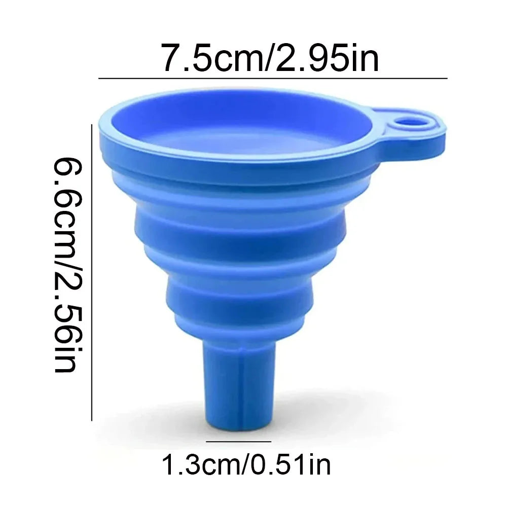 🔧 Funil Dobrável de Silicone Universal para Troca de Óleo e Fluídos Automotivos