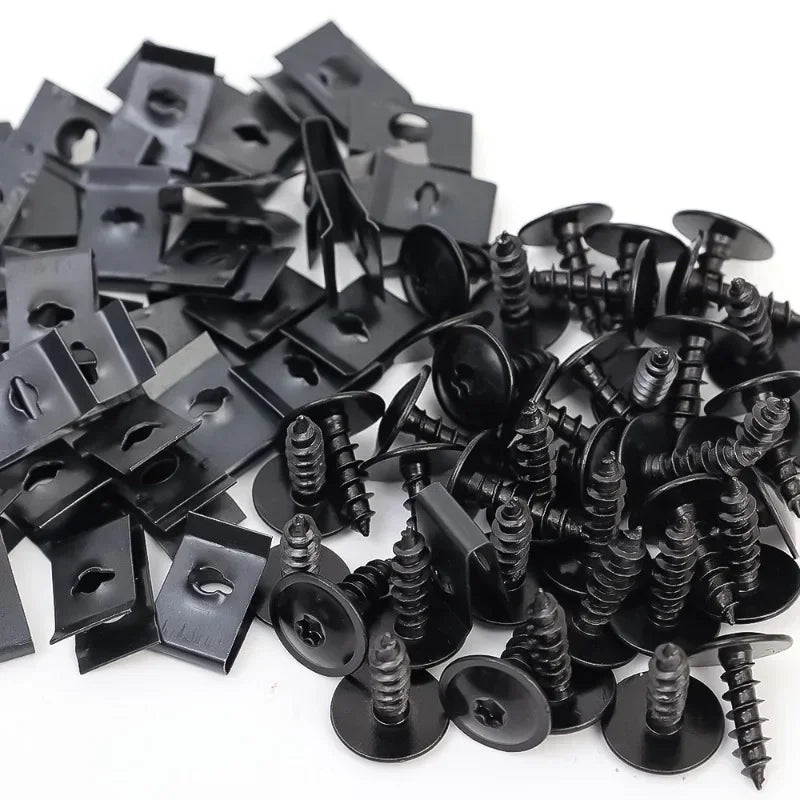 🔩🚗 Kit Presilhas U + Parafusos Autoatarraxantes para Fixação Automotiva