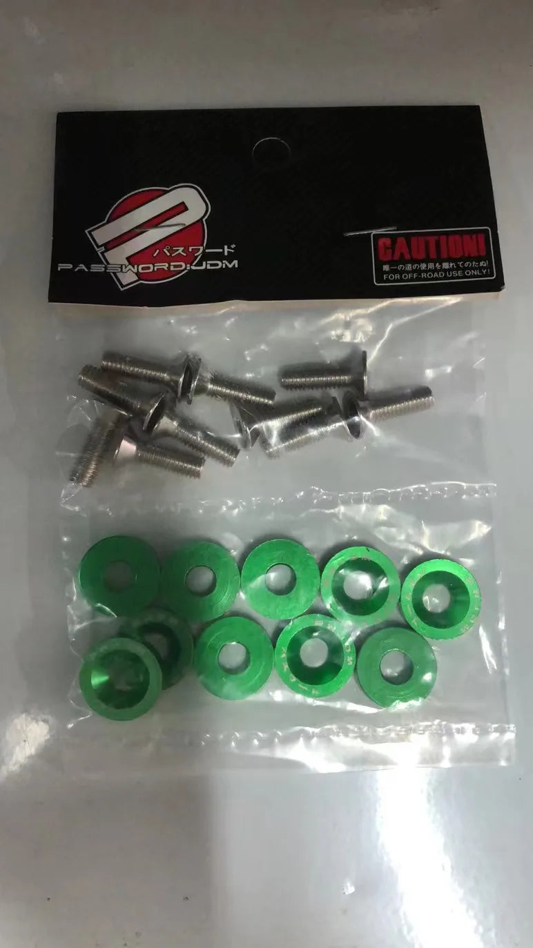 🔩🏁 Kit 10 Arruelas JDM M6 + Parafusos para Placa e Personalização