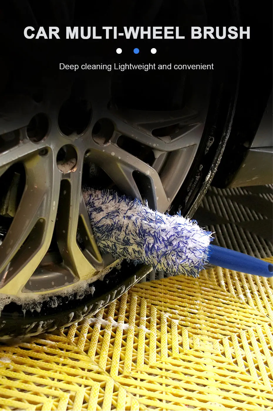 Escova Premium para Limpeza de Rodas e Pneus – Detalhamento Automotivo Profissional