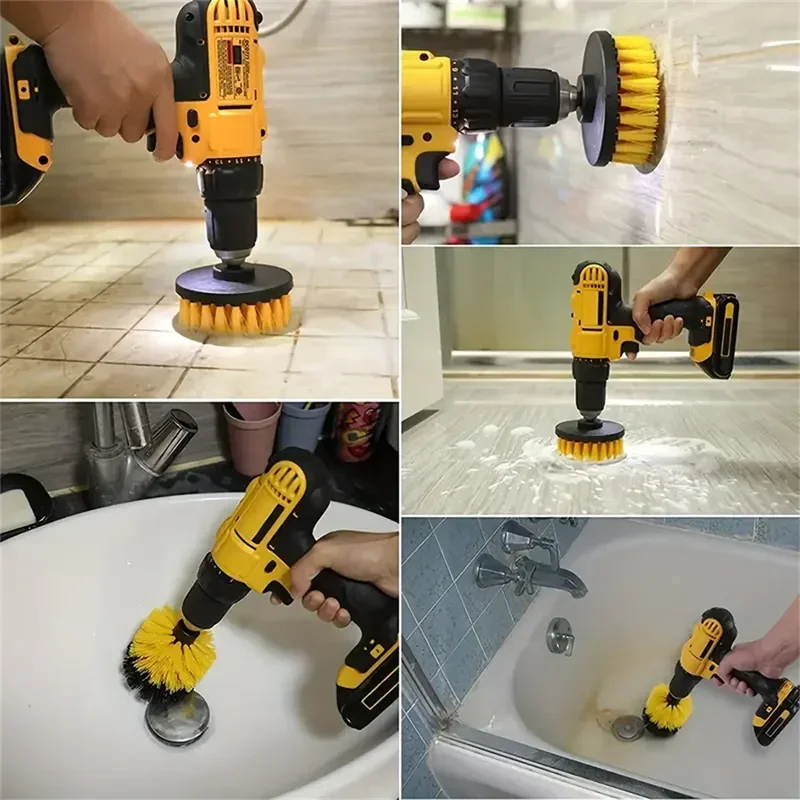 🧽🔧 Kit 3 Escovas para Furadeira - Limpeza Pesada