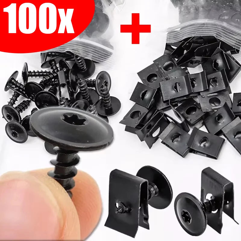 🔩🚗 Kit Presilhas U + Parafusos Autoatarraxantes para Fixação Automotiva