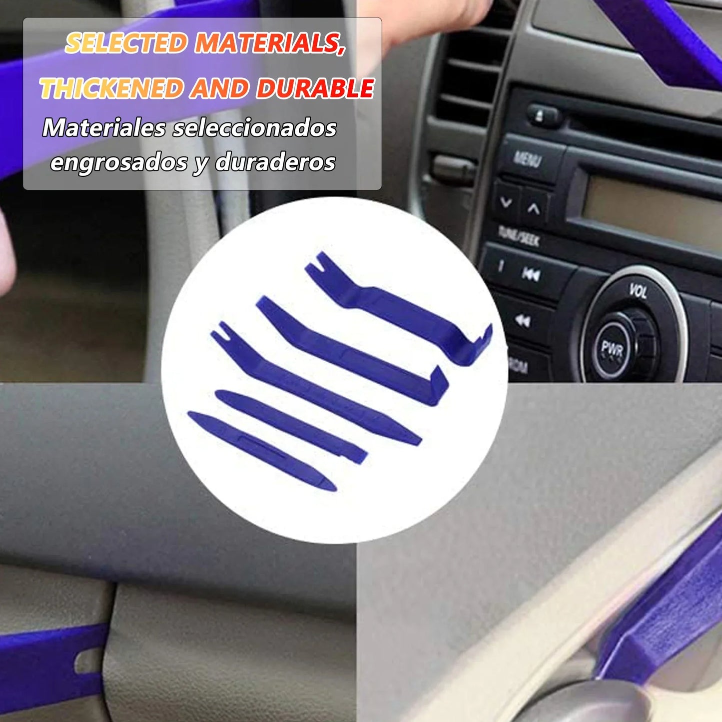 🛠️ Kit Removedor de Acabamentos Automotivos – 5 Peças para Desmontagem de Painéis e Grampos