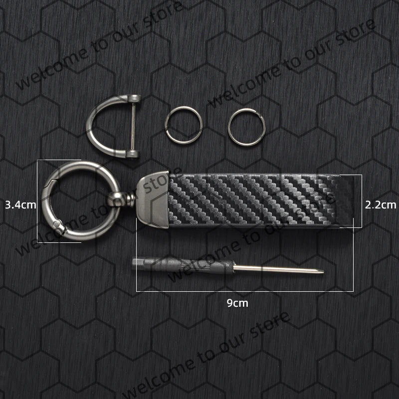 Chaveiro de couro texturizado com logotipo em fibra de carbono para motocicleta Honda CB CBR CB400 CBR650R CBR500R (1 unidade).