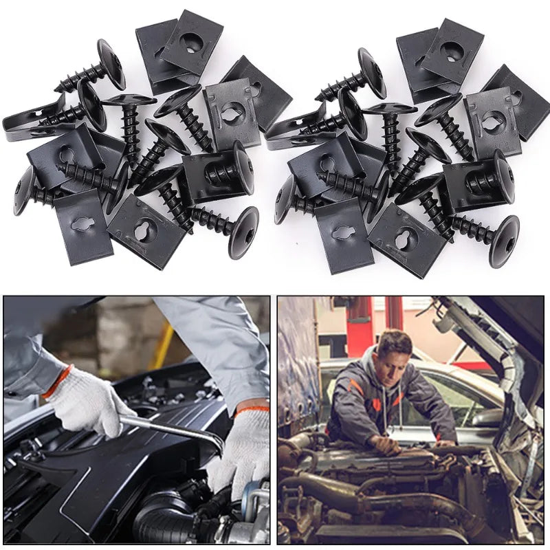 🔩🚗 Kit Presilhas U + Parafusos Autoatarraxantes para Fixação Automotiva