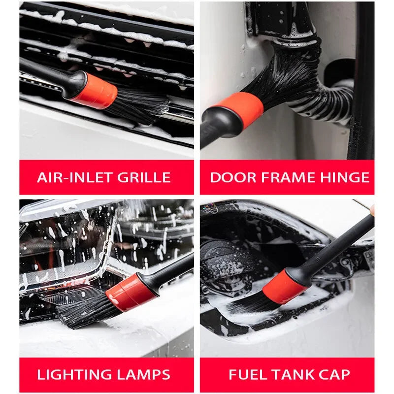 ✨ Kit com 5 Escovas para Detalhamento Automotivo – Limpeza Profissional