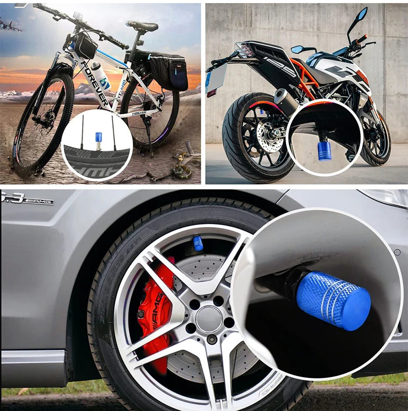 🚗 Kit com 4 Tampas de Válvula para Pneus em Alumínio – Proteção e Estilo para Seu Veículo