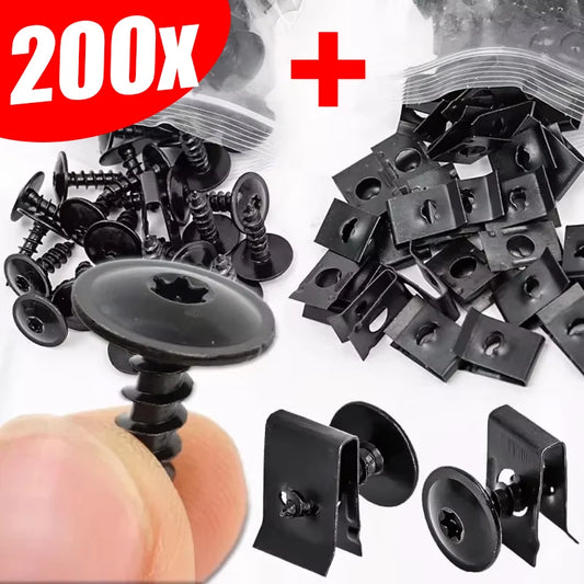 🔩🚗 Kit Presilhas U + Parafusos Autoatarraxantes para Fixação Automotiva