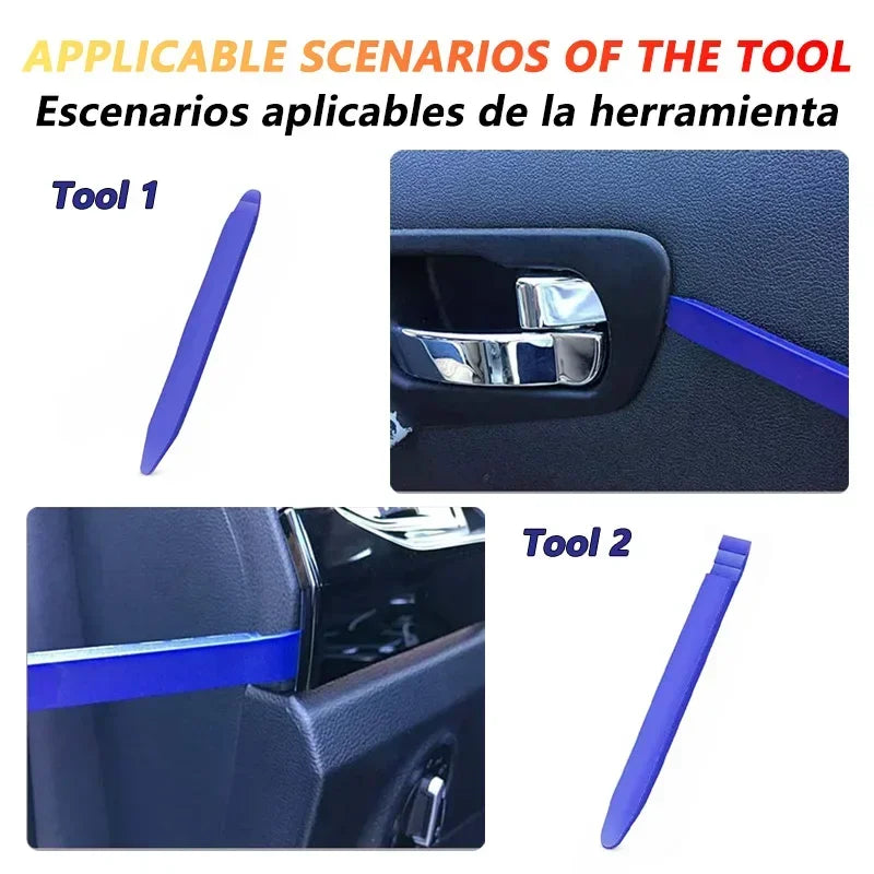 🛠️ Kit Removedor de Acabamentos Automotivos – 5 Peças para Desmontagem de Painéis e Grampos