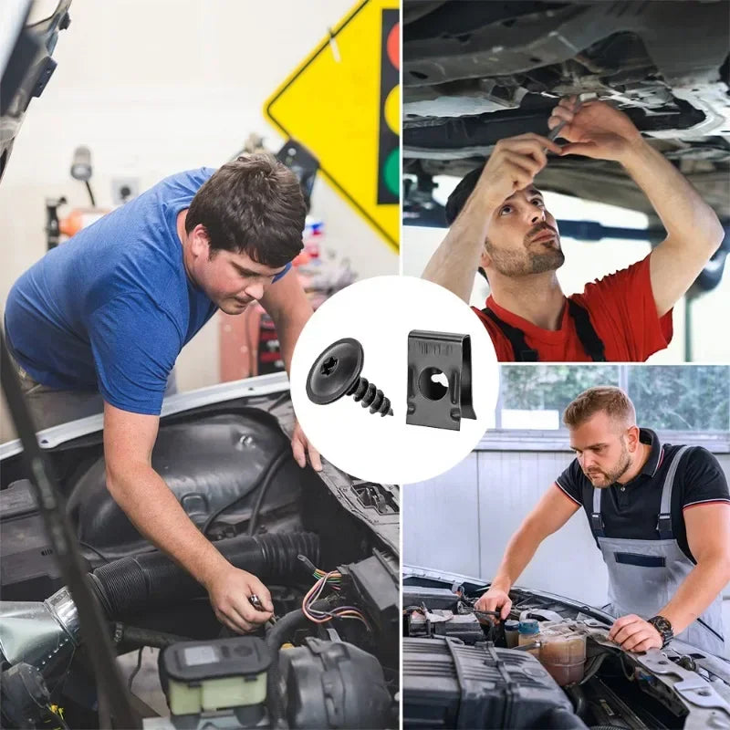 🔩🚗 Kit Presilhas U + Parafusos Autoatarraxantes para Fixação Automotiva