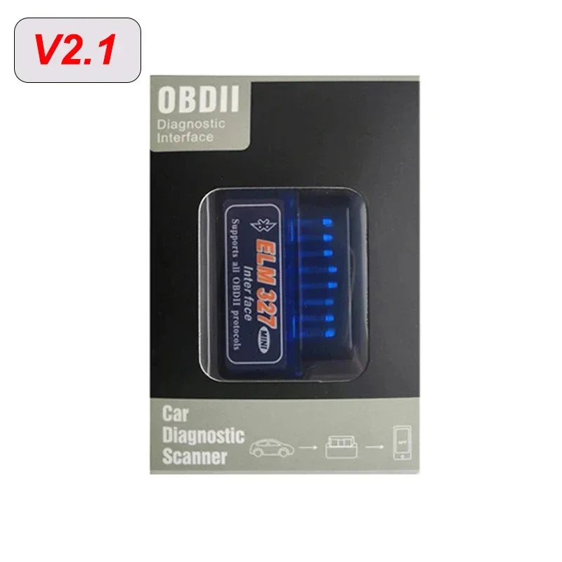 Mini scanner OBD2 Bluetooth ELM327 V1.5/V2.1, leitor de códigos, ferramenta de diagnóstico automotivo, scanner de verificação do motor, detector de falhas automotivas.