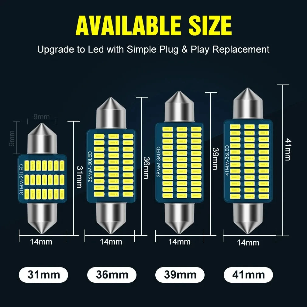 💡🚗 Lâmpada LED Torpedo C5W/C10W Canbus
