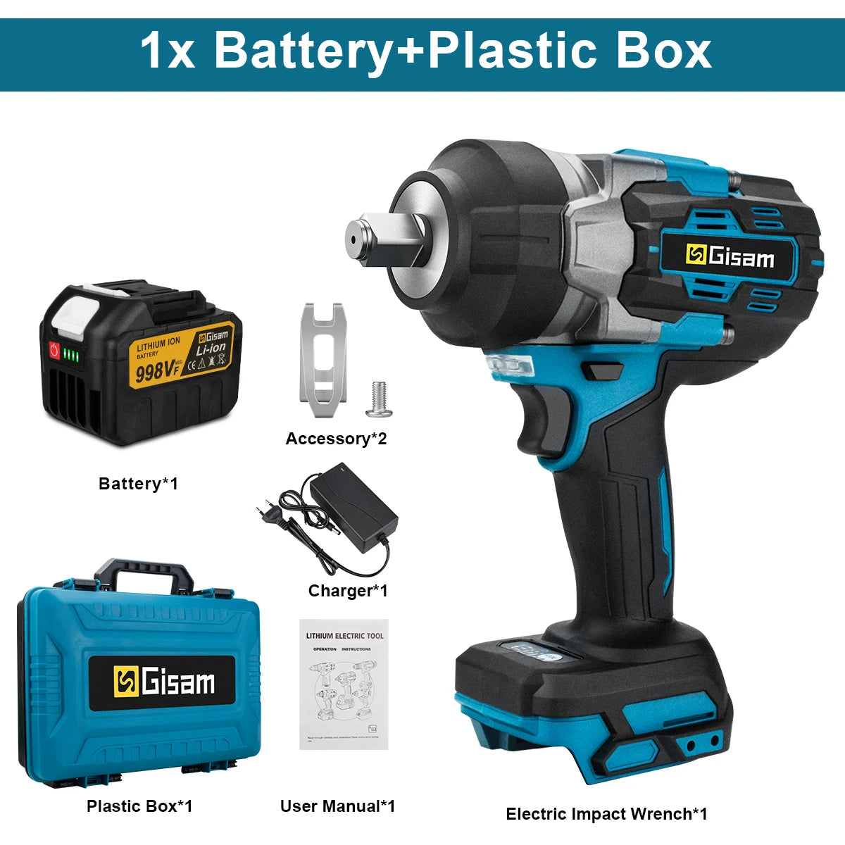 🔥 Chave de Impacto Brushless GISAM 2800N.M 1/2" – Potência Profissional