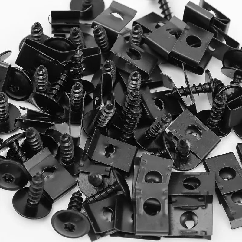 🔩🚗 Kit Presilhas U + Parafusos Autoatarraxantes para Fixação Automotiva