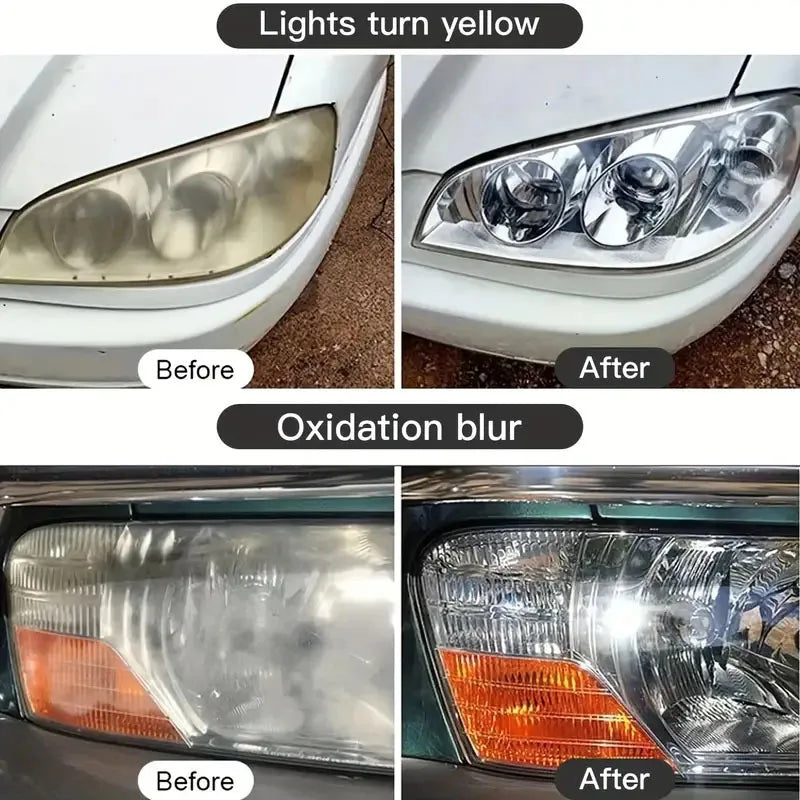 ✨ Kit Restaurador de Faróis Automotivos – Remove Amarelado, Riscos e Opacidade