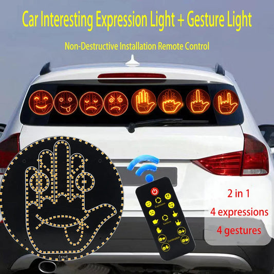 🖕💡 Luz LED Automotiva com Controle Remoto – Gesto Divertido para Vidro