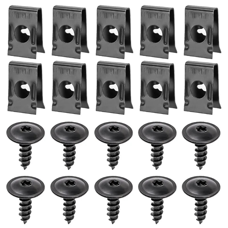 🔩🚗 Kit Presilhas U + Parafusos Autoatarraxantes para Fixação Automotiva
