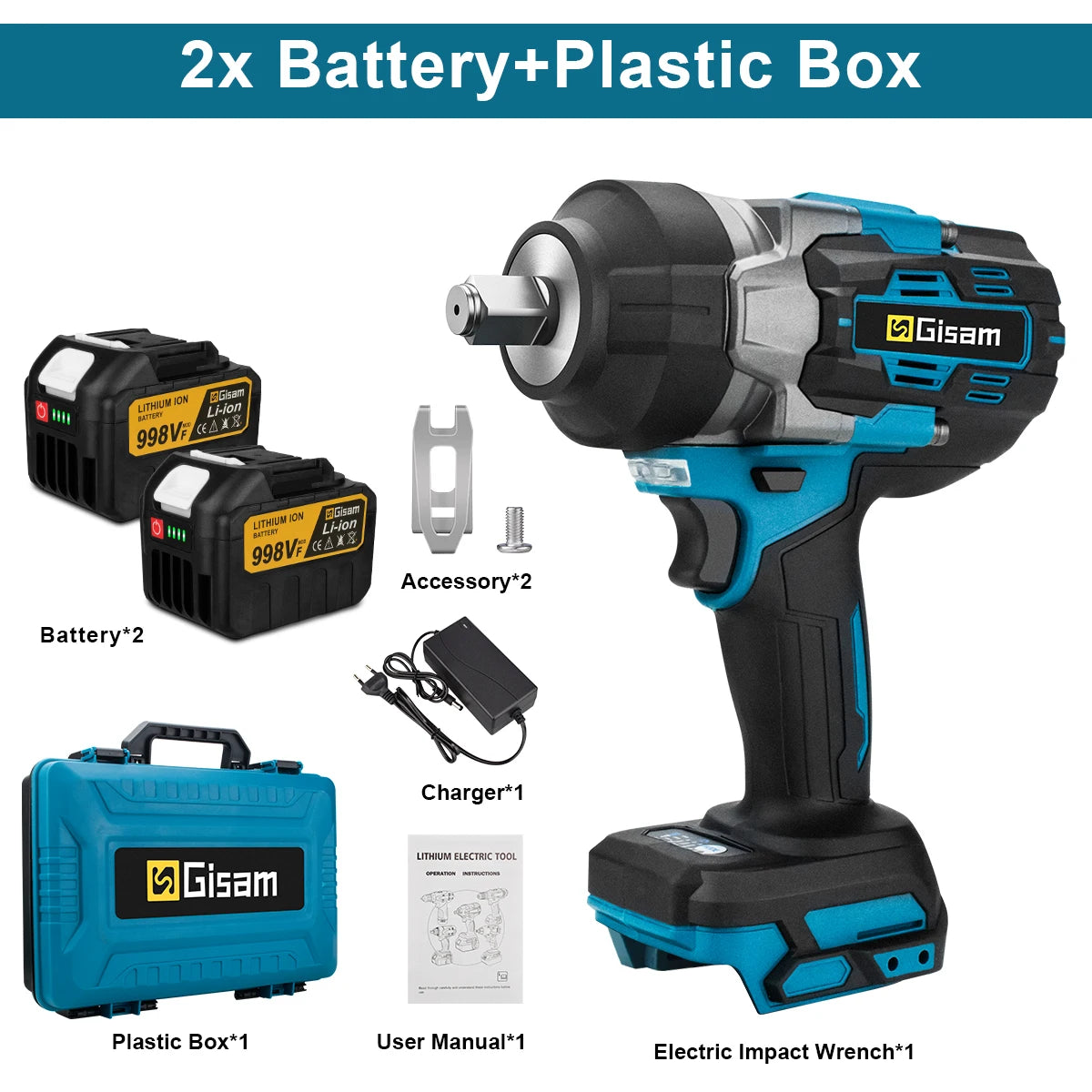 🔥 Chave de Impacto Brushless GISAM 2800N.M 1/2" – Potência Profissional