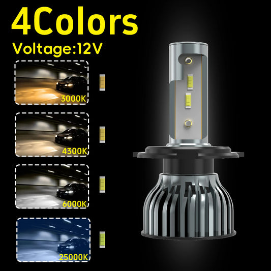 Farol de LED automotivo Heyword 22000lm 160W com chip CSP 1860, temperaturas de cor 3000k/4300k/6000k/8000k, compatível com lâmpadas H4, H7 e H1 (padrão 9005).