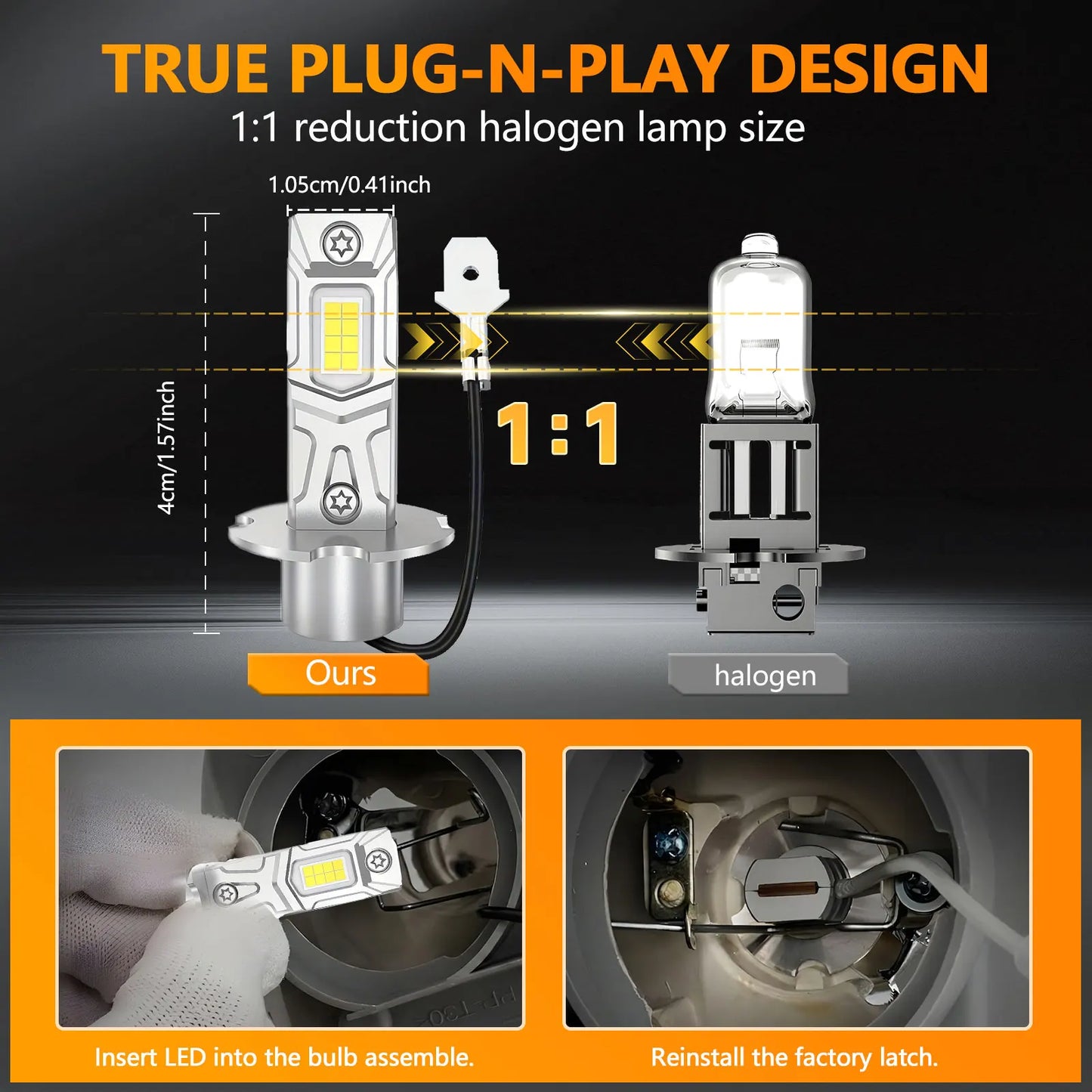 💡🚗 Lâmpada LED H3 180W 18.000LM