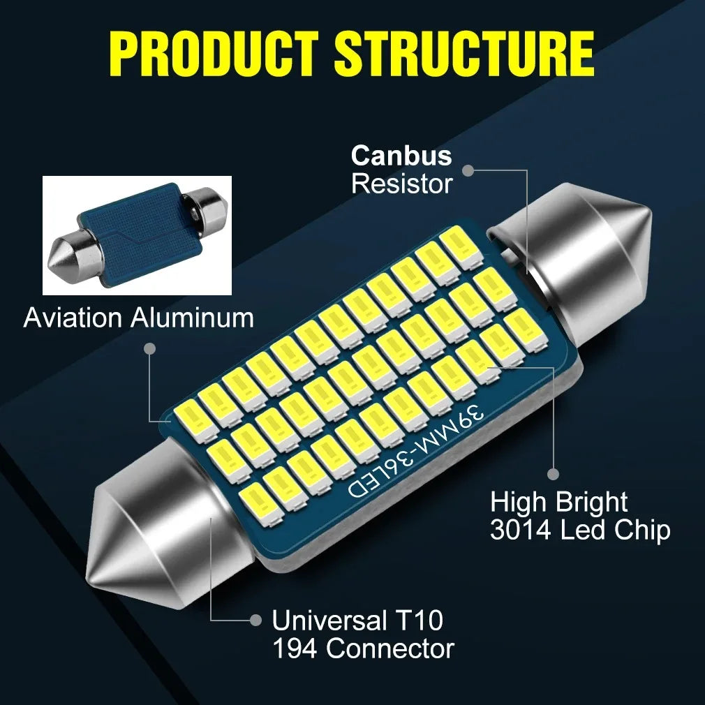 💡🚗 Lâmpada LED Torpedo C5W/C10W Canbus