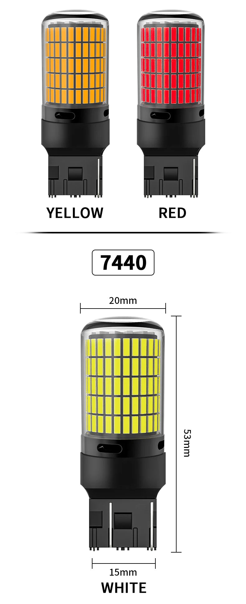 💡🚗 Lâmpada LED Canbus 1156 / 1157 / 7440 / 7443