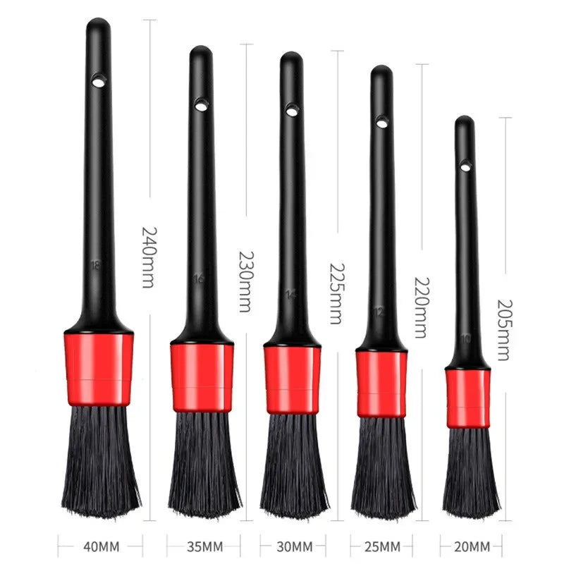 ✨ Kit com 5 Escovas para Detalhamento Automotivo – Limpeza Profissional