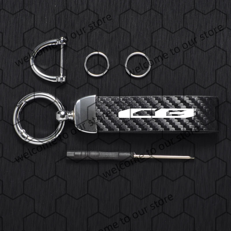 Chaveiro de couro texturizado com logotipo em fibra de carbono para motocicleta Honda CB CBR CB400 CBR650R CBR500R (1 unidade).
