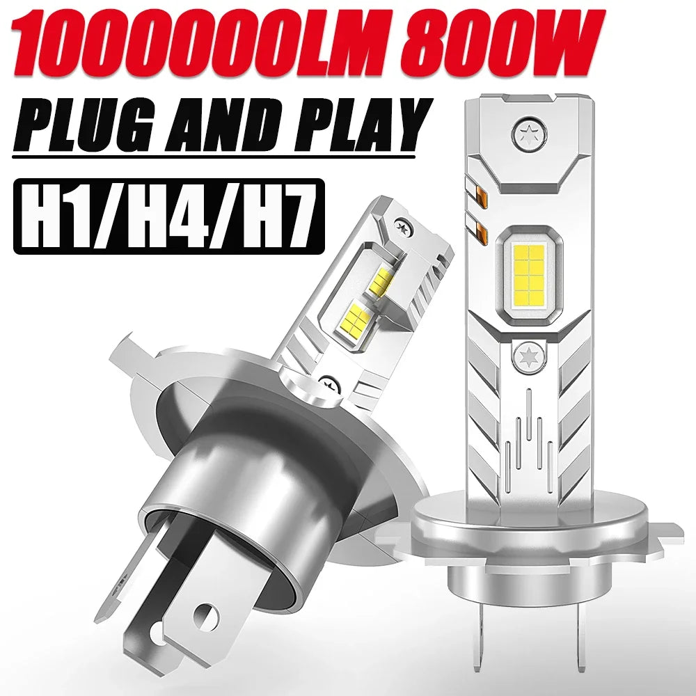 💡🚗 Lâmpada LED H1 / H4 / H7 Super Branca