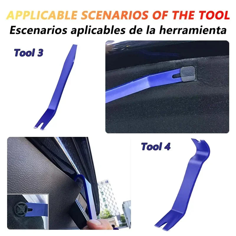 🛠️ Kit Removedor de Acabamentos Automotivos – 5 Peças para Desmontagem de Painéis e Grampos