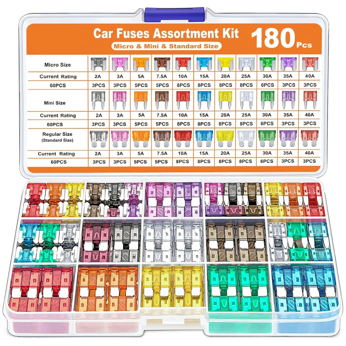 ⚡🚗 Kit 180 Fusíveis Automotivos Sortidos + Extrator