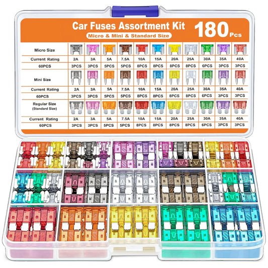 ⚡🚗 Kit 180 Fusíveis Automotivos Sortidos + Extrator