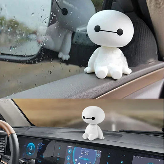 🤖🚗 Boneco Baymax Balançando a Cabeça – Decoração para Painel de Carro