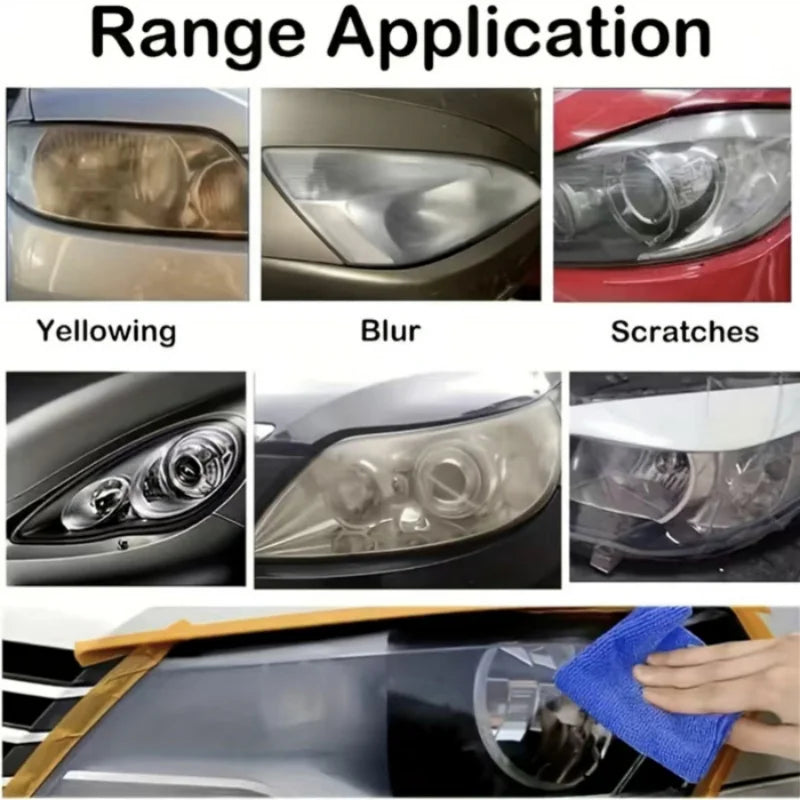 ✨ Kit Restaurador de Faróis Automotivos – Remove Amarelado, Riscos e Opacidade