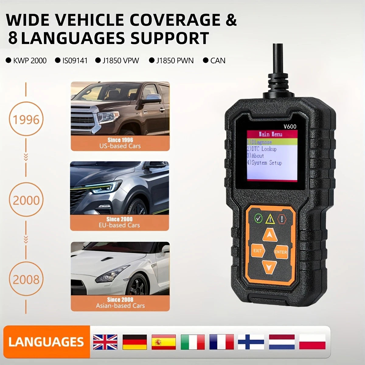 🚗 Scanner Automotivo OBD2 Profissional – Diagnóstico Rápido e Preciso
