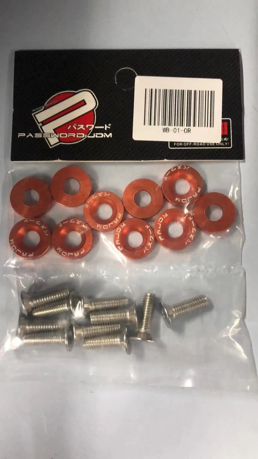 🔩🏁 Kit 10 Arruelas JDM M6 + Parafusos para Placa e Personalização